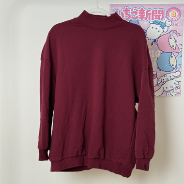 Bordeauxfarbenes Sweatshirt mit Rollkragen