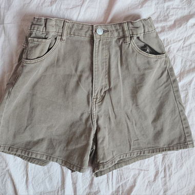Brown Shorts with Elastic Waist
