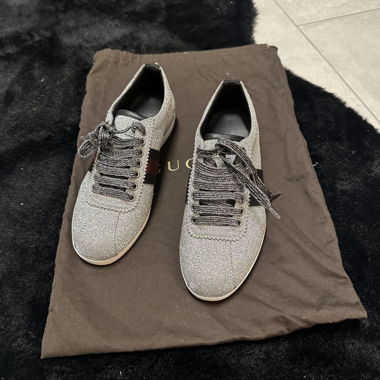 Gucci silberne Glitzersneakers