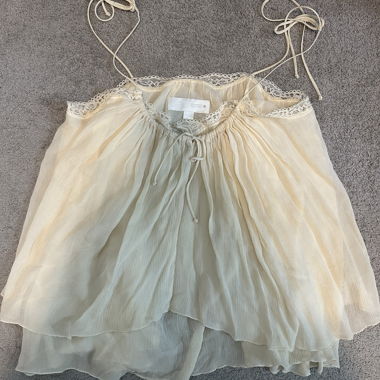 Lace Trim Tie-Front Top