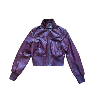 bordeaux copped leatherjacket