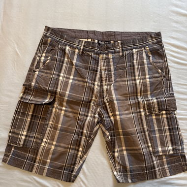 Checked Cargo Shorts grey