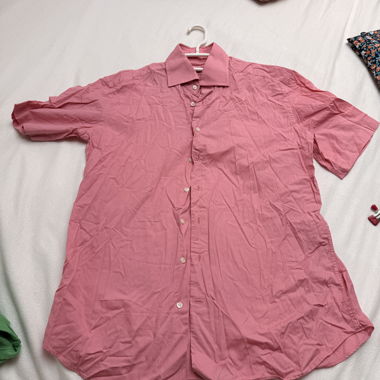 Chemise rose à manches courtes