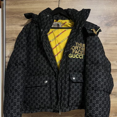 Daunen-Steppjacke The North Face x Gucci schwarz