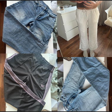 Lot de 4 pièces avec 2x jeans, 1x lin, 1x pantalon de jogging