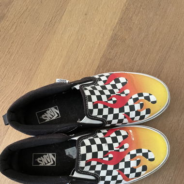 Vans on fire
