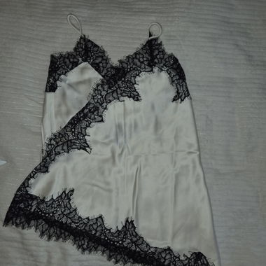 Spitzen-hemd Creme/Schwarz
