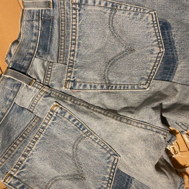 Patchwork Levis Jeans Shorts