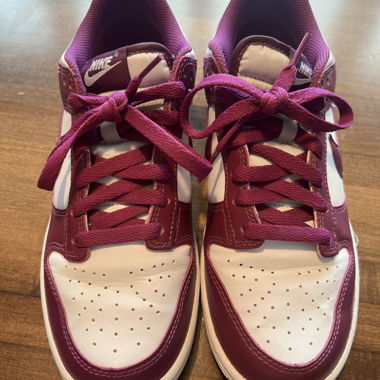 Nike burgundy and white sneakers