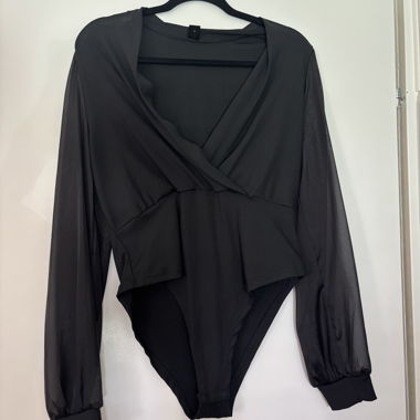 Body noir manches longues SHEIN