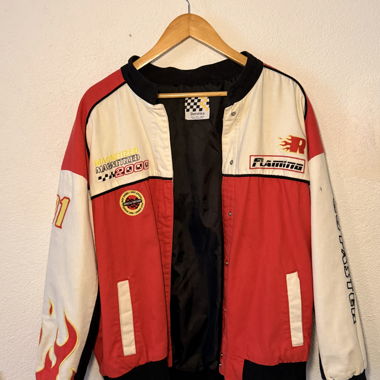 Giacca stile racing Bershka rosso/bianco