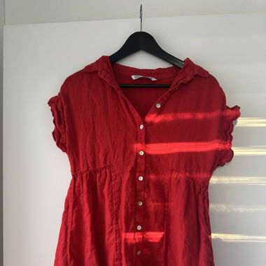 Red Linen Dress from Zara