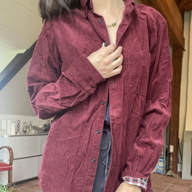 Kord Bluse Weinrot