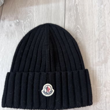 Moncler Black Knit Beanie