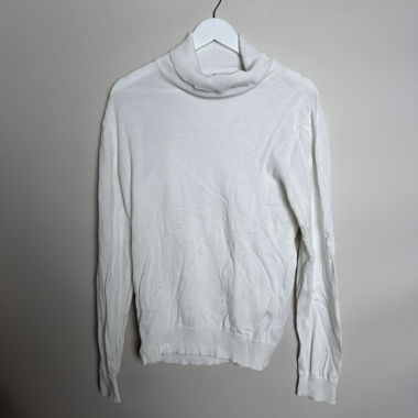 Pull col roulé blanc