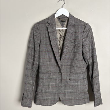 Blazer à carreaux gris