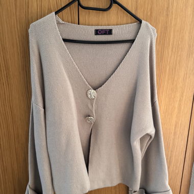 Cardigan in maglia beige