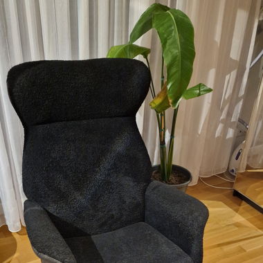Drehsessel mit Hocker bouclé