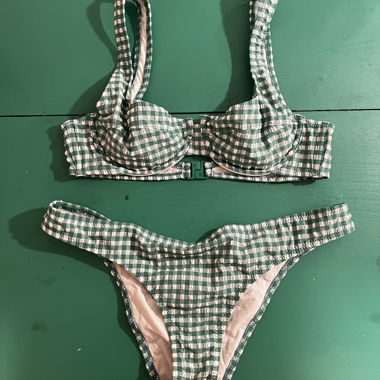 Vichy-Bikini Grün/Weiss