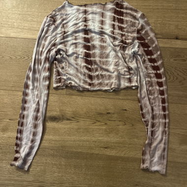 Braunes tie-Dye Langarmshirt