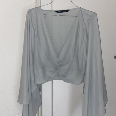 Blouse cache-coeur Zara grise