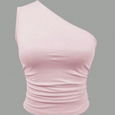 Haut asymétrique rose