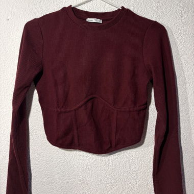 Bershka Langarmshirt bordeaux