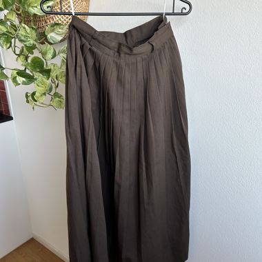 Gonna midi plissettata marrone Vintage