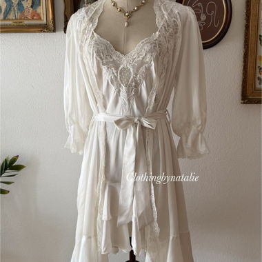 Set peignoir nuziale in raso Sara Beth Taglia M