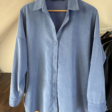Camicia in velluto a coste blu
