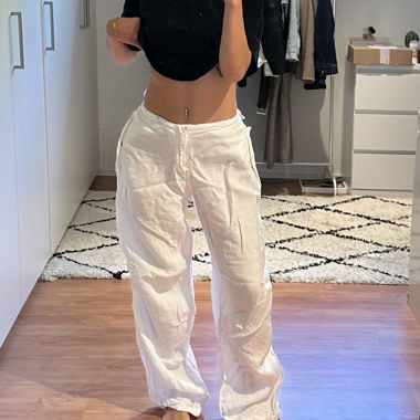 Pantaloni in tessuto bianchi oversize / Trackpants in lino