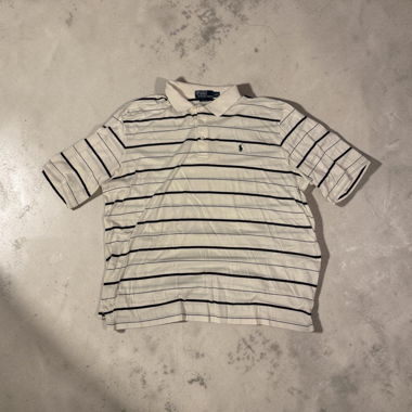 Maglia Polo Ralph Lauren Vintage Bianca Rigata