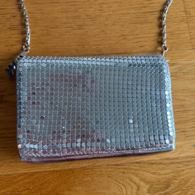 Mini sac à chaîne argenté
