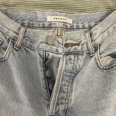 Light-Wash High-Rise Straight Jeans W25