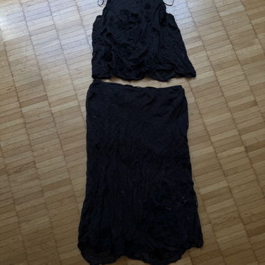 Ensemble noir deux pièces en dentelle