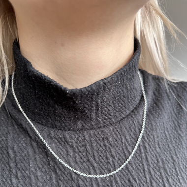 Versilberte Kette mit 925 Gravur - 40cm