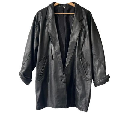 Yves Saint Laurent Lederjacke / Blazer schwarz