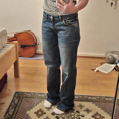 Jeans Zara blu scuro baggy vita bassa