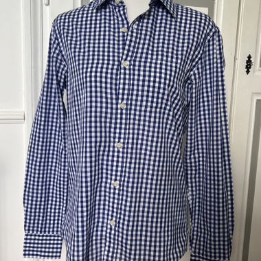 Blue Vichy Check Shirt - Men size L - Alcott