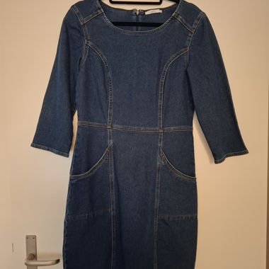 Abito in denim con maniche 3/4