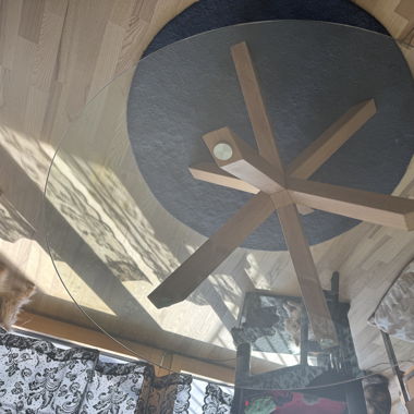 Glas Esstisch mit Stühlen