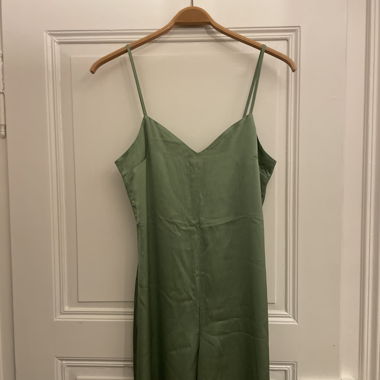 Nasty Gal green satin jumpsuit