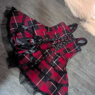 Hell Bunny Tartan Dress Emo Gothic