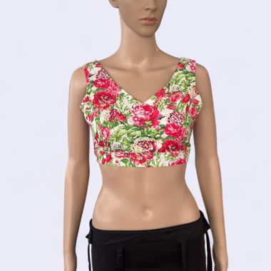 Top court floral taille S