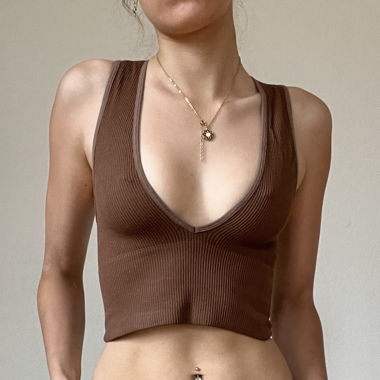 Brown V Top