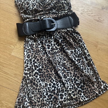Robe bustier imprimée léopard