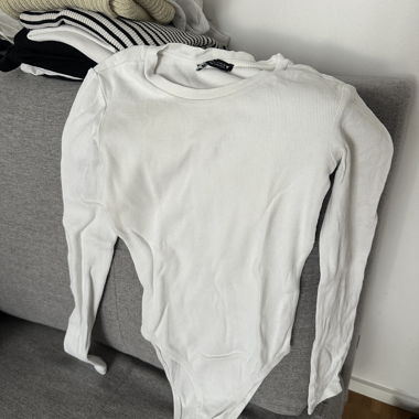 ZARA white ribbed bodysuit size S