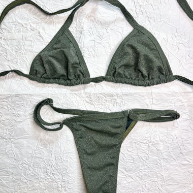 Green glitter brazilian bikini