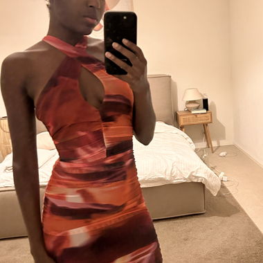 Mini Kleid rot Töne