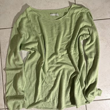 Maglione a maglia fine verde chiaro